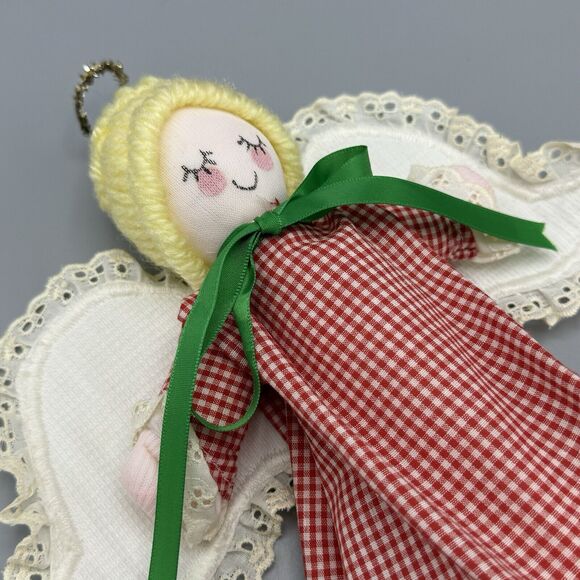 Vtg Sandra Claus Shoppe Christmas Tree Topper Stocking Angel  Kitschy Country - Picture 6 of 9